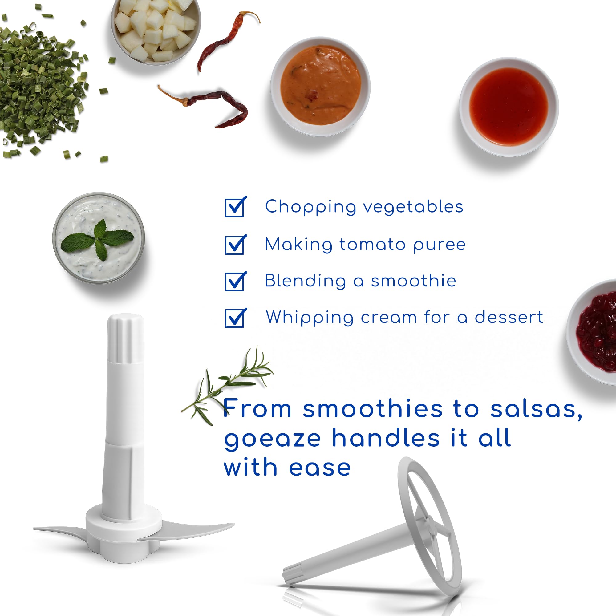 GOEAZE Electric Chopper, White 2
