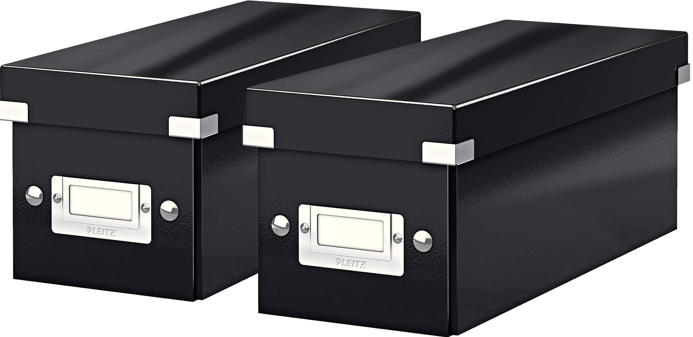 Leitz Click and Store 60410001 Archive Box for CDs Grey Cardboard, Black