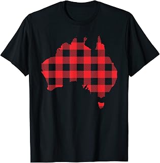 Red Buffalo Plaid Australia Map Matching Family Pajama Xmas T-Shirt