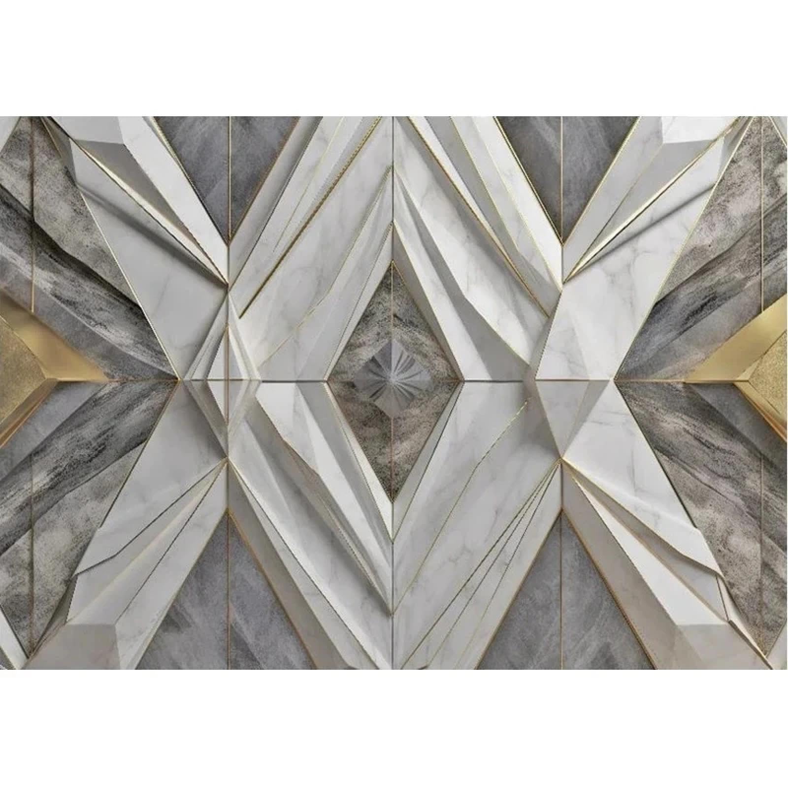 Papier peint en tissu de soie luxe effet marbre 3D abstrait haut de gamme