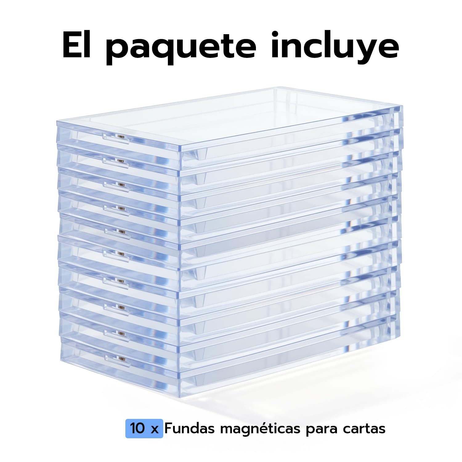 Wigearss 10 Piezas de Protección Magnética para Pokémon Booster Pack, Caja de Acrílico Transparente Magnética con Protección UV para Pokémon Booster Pack