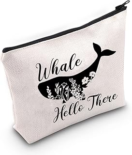 G2TUP Whale Lover Gift Whale Hello There Makeup Bag Killer Whale Cosmetic Bag Orca Lover Gift Sea Ocean Animal Lover Gift Zipper Travel Bag (Whale Hello There White)