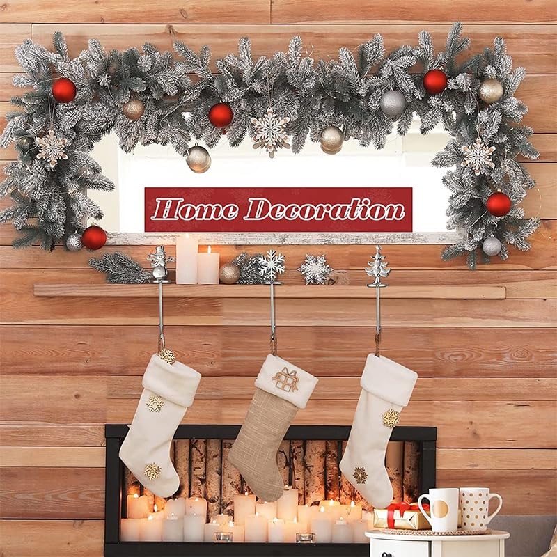 Ganci Per Calze Natale - Set 4 Pezzi In Metallo Per Camino E Decorazioni Festive