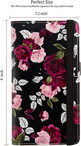 Miniatura 4 de BECEERE Funda de cuero para chequera para hombres y mujeres, para cheques duplicados de desgarro superior y lateral, soporte para chequera con