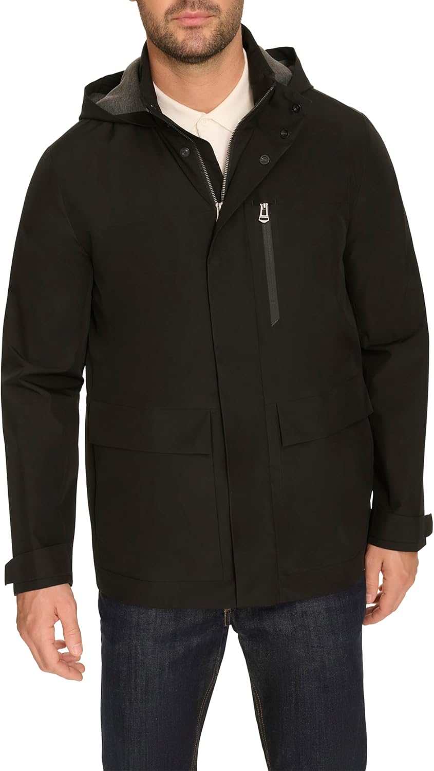 Cole Haan Men's Long Sleeve Soft Rain Parka
