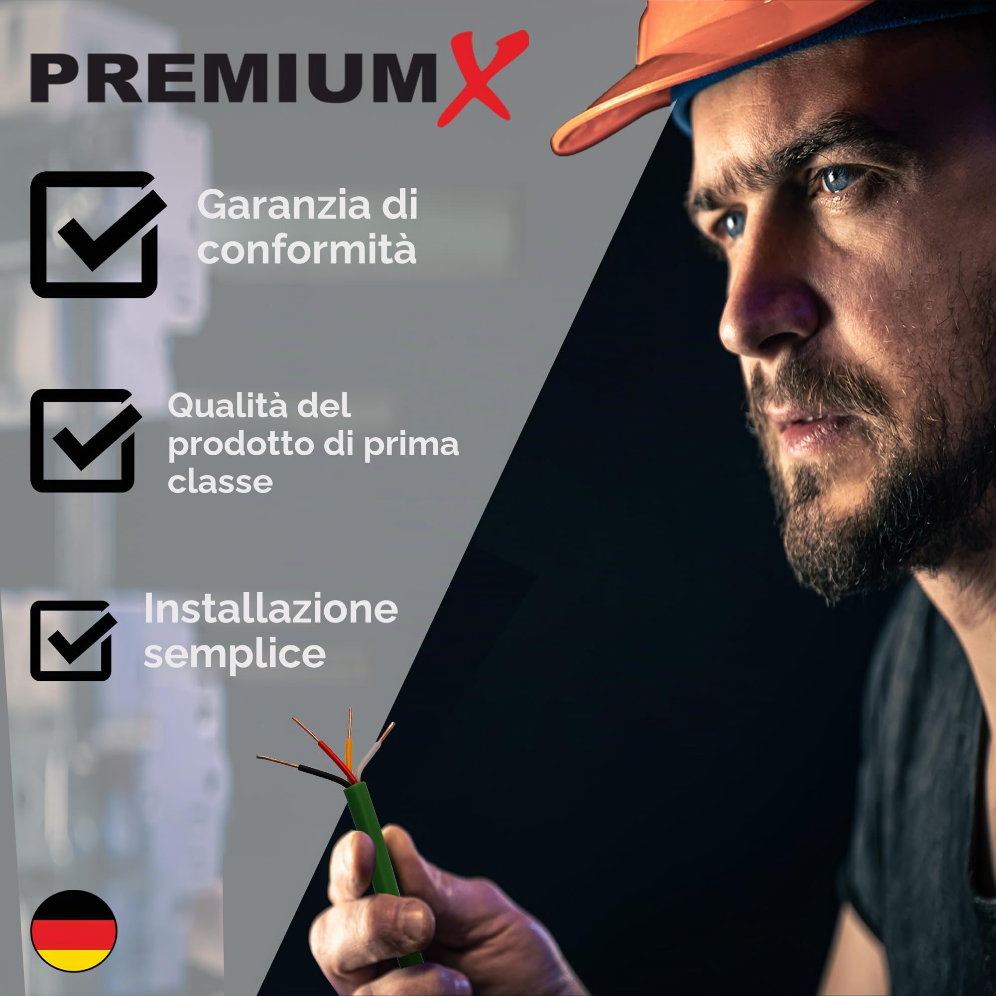 Premium X Cavo per bus EIB KNX, 100 m, J-Y (ST) Yh, 2 x 2 x 0,8 Eca, cavo di installazione bus per telecomunicazioni, cavo dati dati verde