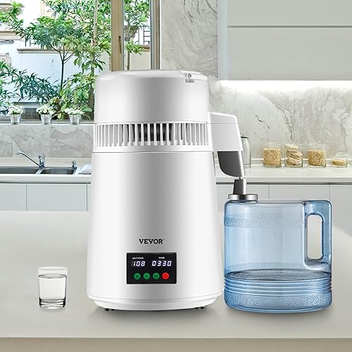 Miniatura 8 de VEVOR Destilador de agua de 11 galones 03 galasH máquina para hacer agua destilada de 750 W 0 a 99 horas pantalla de temperatura destilador de