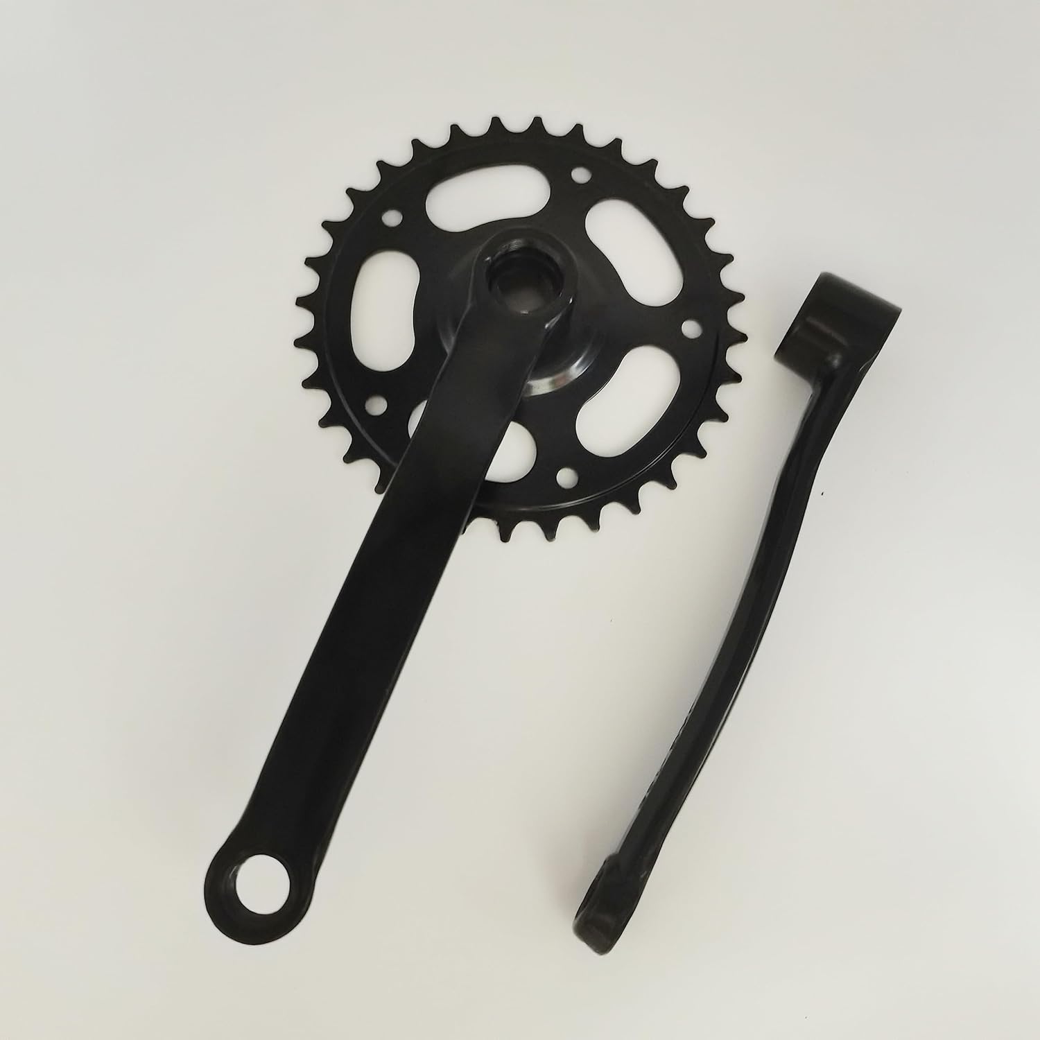 Single Speed Crankset for Mountain Road Bike Fixed Gear Bicycle Folding Bicycle(Square Taper, Black, Sprocket)