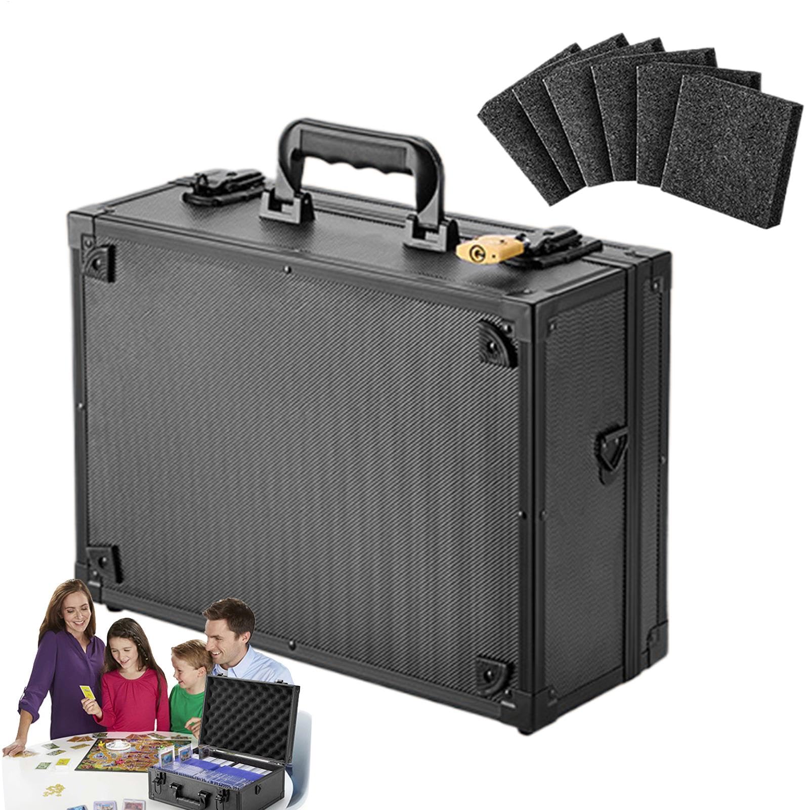 Caja de almacenamiento de tarjeta comercial, caja de almacenamiento de tarjeta comercial - Organizador de tarjeta dura con candado | Transportista de viajes, titular de protección para conferencias, f