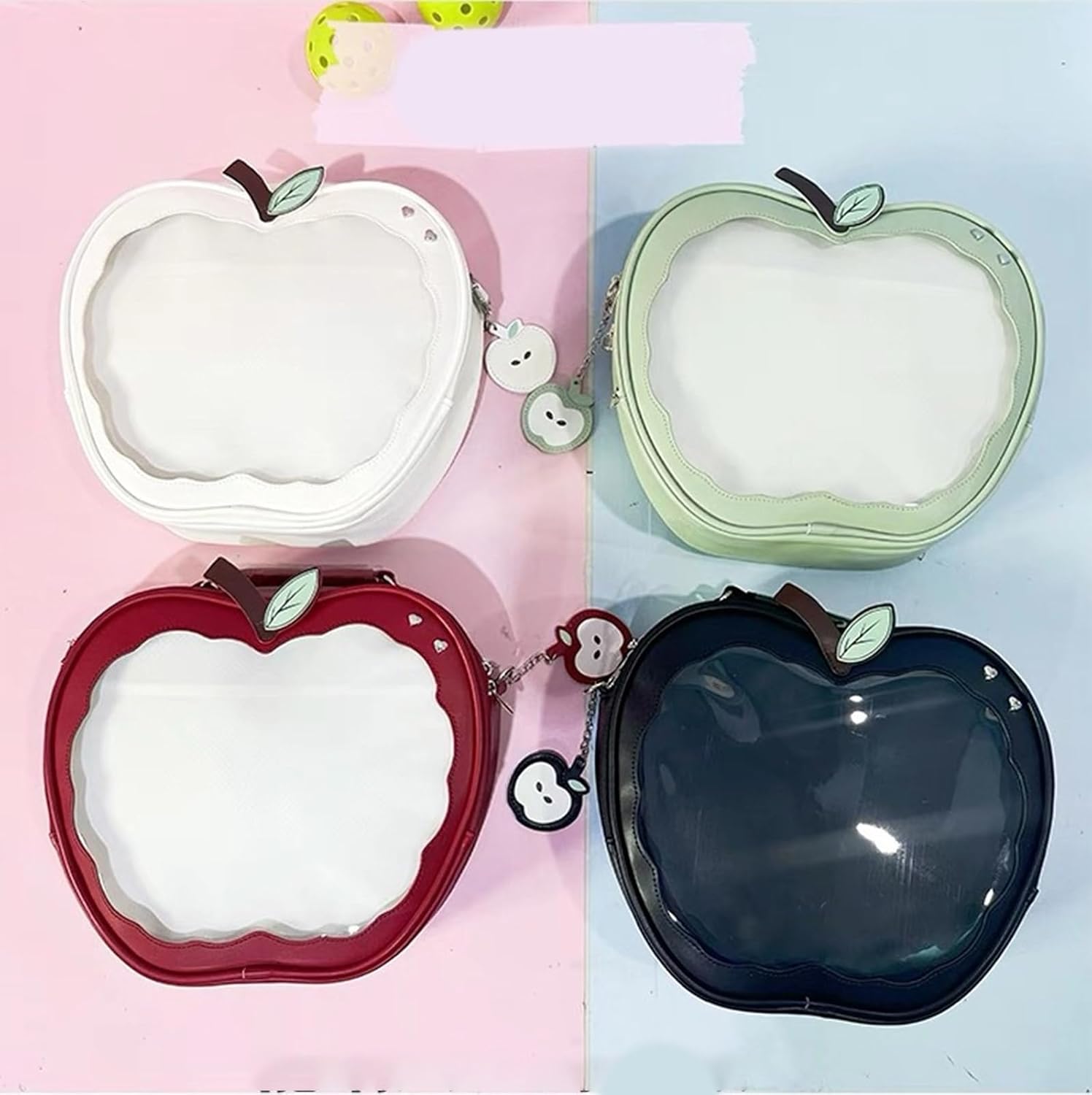 Preppy Styles Crossbody Bag for Pin Display Fruit Shape Itabag PU Leather Shoulder