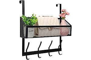 Upgraded Mesh Clothes Organizer – Over The Door Towel Racks Doors Hangers...