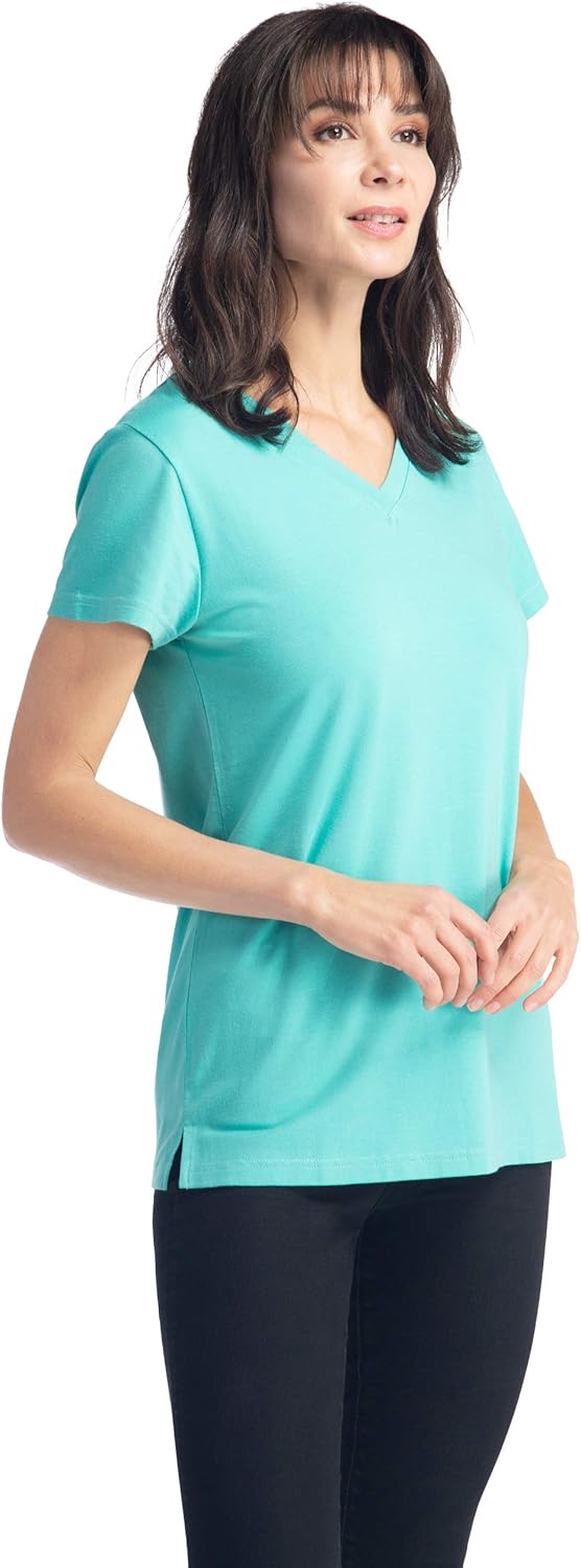 Fishers Finery Women's Ecofabric Short Sleeve Classic Fit V Neck Tee - Image 4