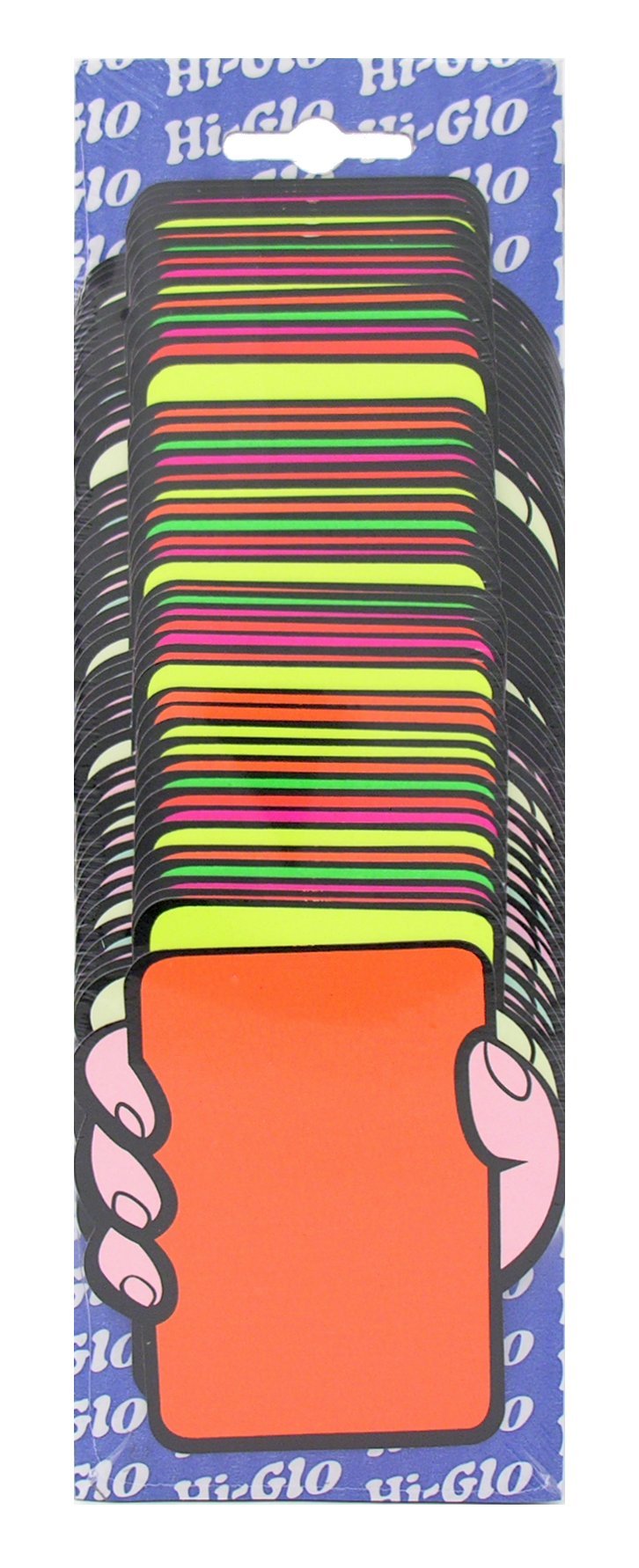 Hi-Glo 100mm x 95mm Fluorescent Cards with Printed Image (Pack of 48)