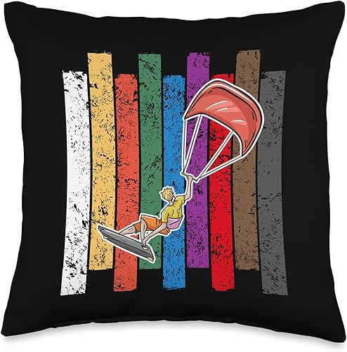 Kiteboarder Kitesurf Tees Co Kiteboarding Color Kite Surfing Surfer Regalos Throw Pillow 16x16 Multicolor