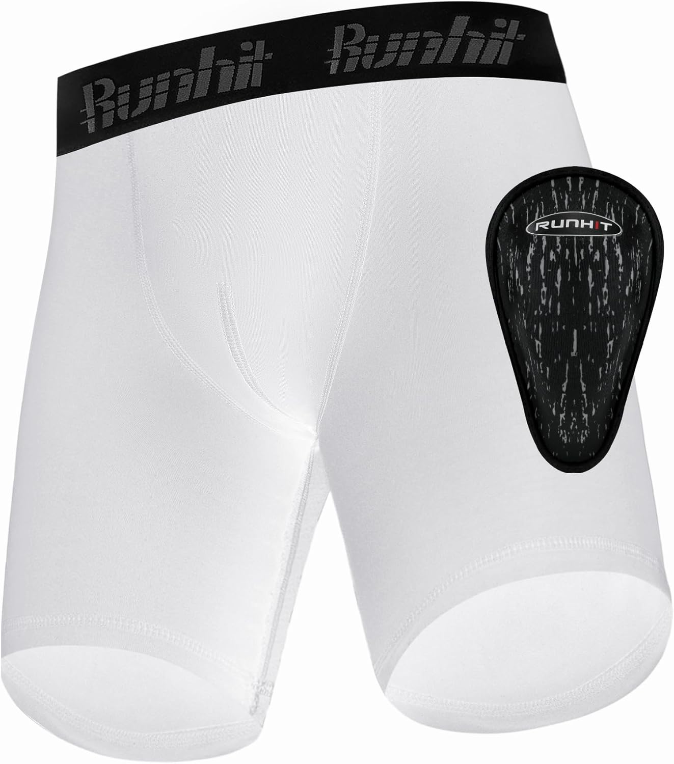 Runhit Boys Cup Underwear for Baseball Football, Youth Compression Shorts with Soft Protective Athletic Cup Boxer Brief