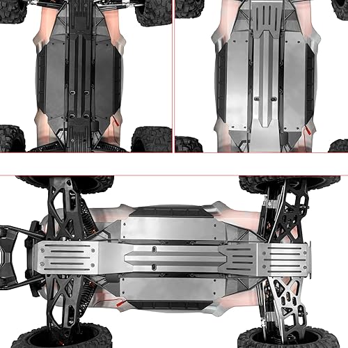 Miniatura 5 de Protector de chasis de acero inoxidable Armadura de protección delantera y central y trasera placa de deslizamiento para X-Maxx XMAXX 6S 8S RC Truck