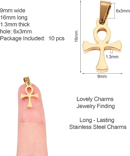 Miniatura 9 de DanLingJewelry - 10 colgantes de acero inoxidable 304 con forma de elefante con corazón para hacer joyas, accesorio de manualidades, 0.512 x 0.630in