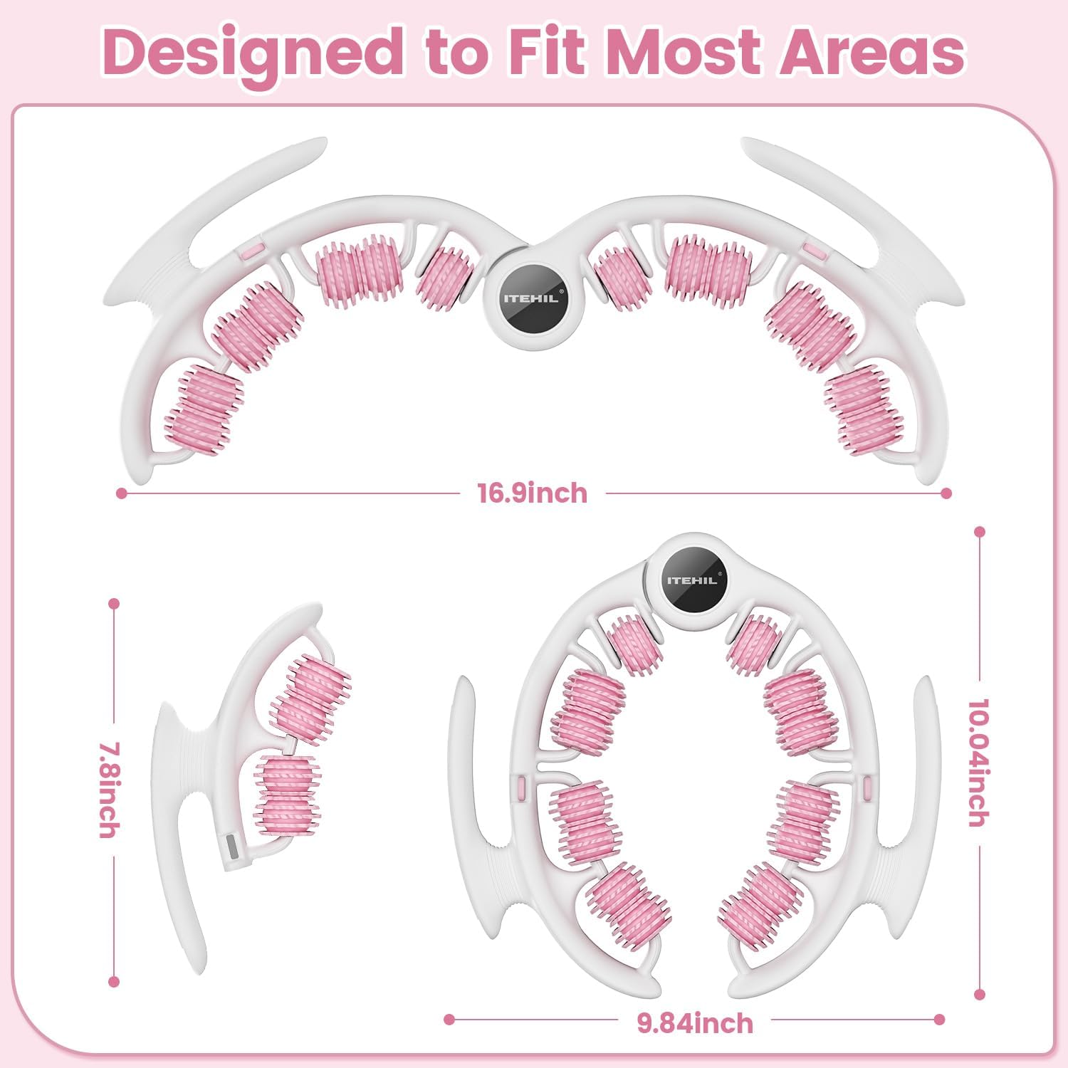 ITEHIL Lymphatic Drainage Massager, Anti Cellulite Massage Roller, Cellulite Remover Fascia Massage Tool for Arms, Legs, Stomach & Buttocks