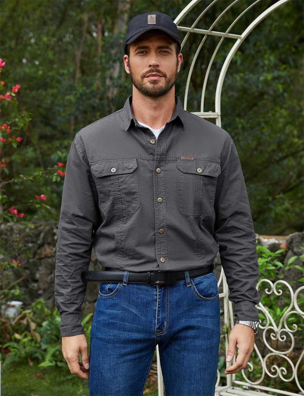 Quick Dry Cooling Fishing Shirts, Men's Shirt Button Up Shirt Cargo Shirt Long for Travel Safari Camping Hiking