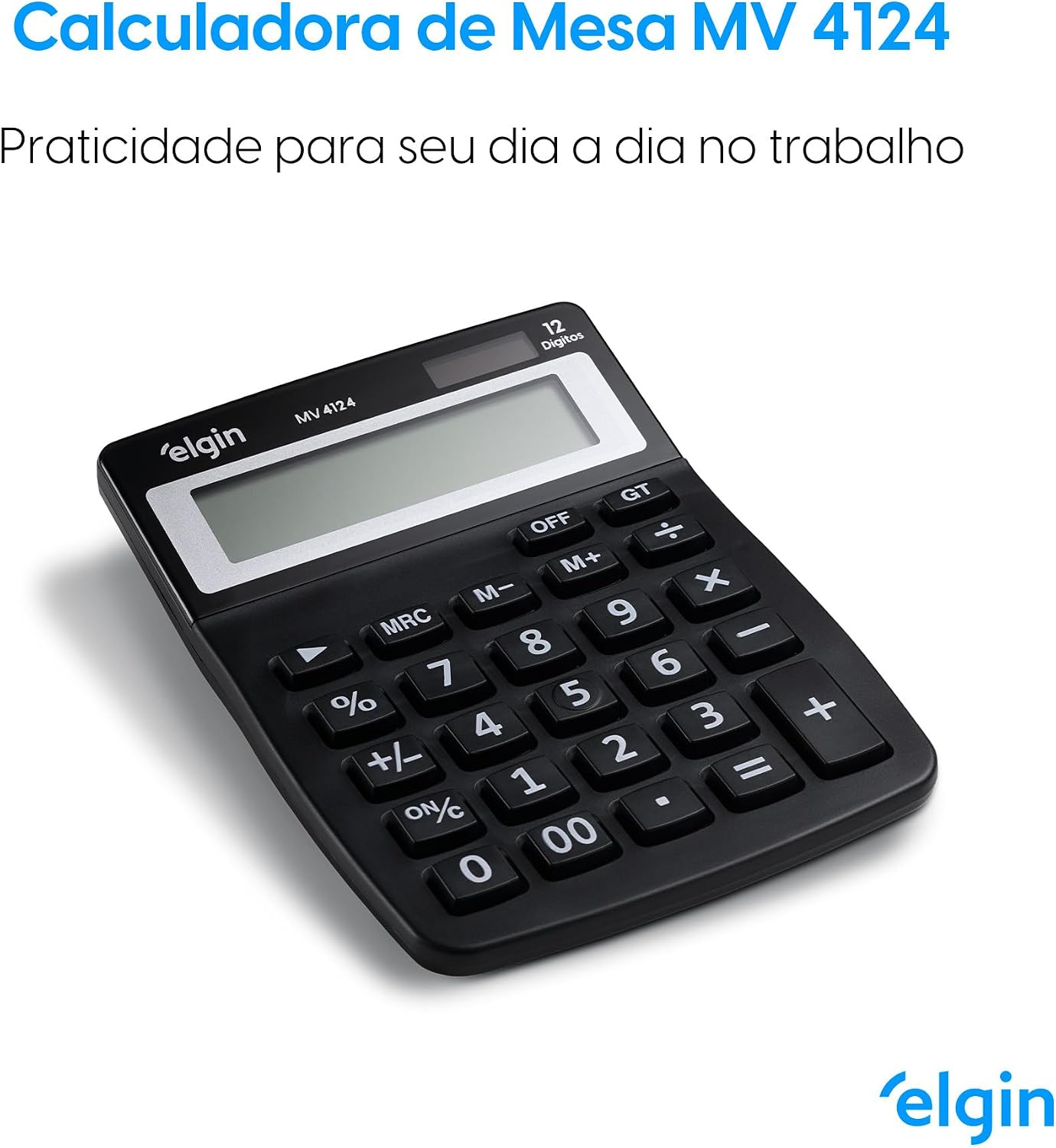 Calculadora de Mesa 12 Dígitos MV 4124 Preta Elgin