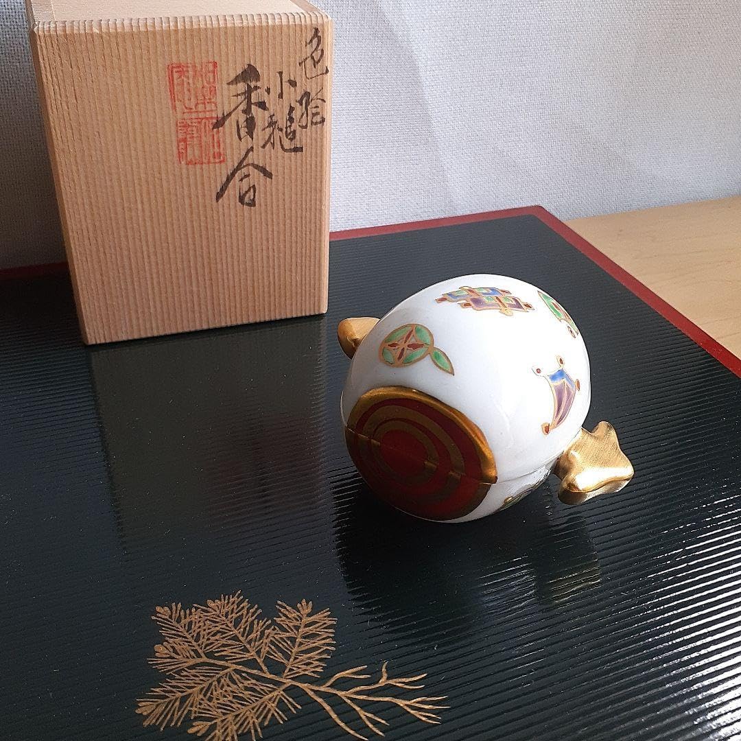 茶道具 香合 色絵小槌 京焼 平安昭阿弥造 共箱 高野昭阿弥(たかの