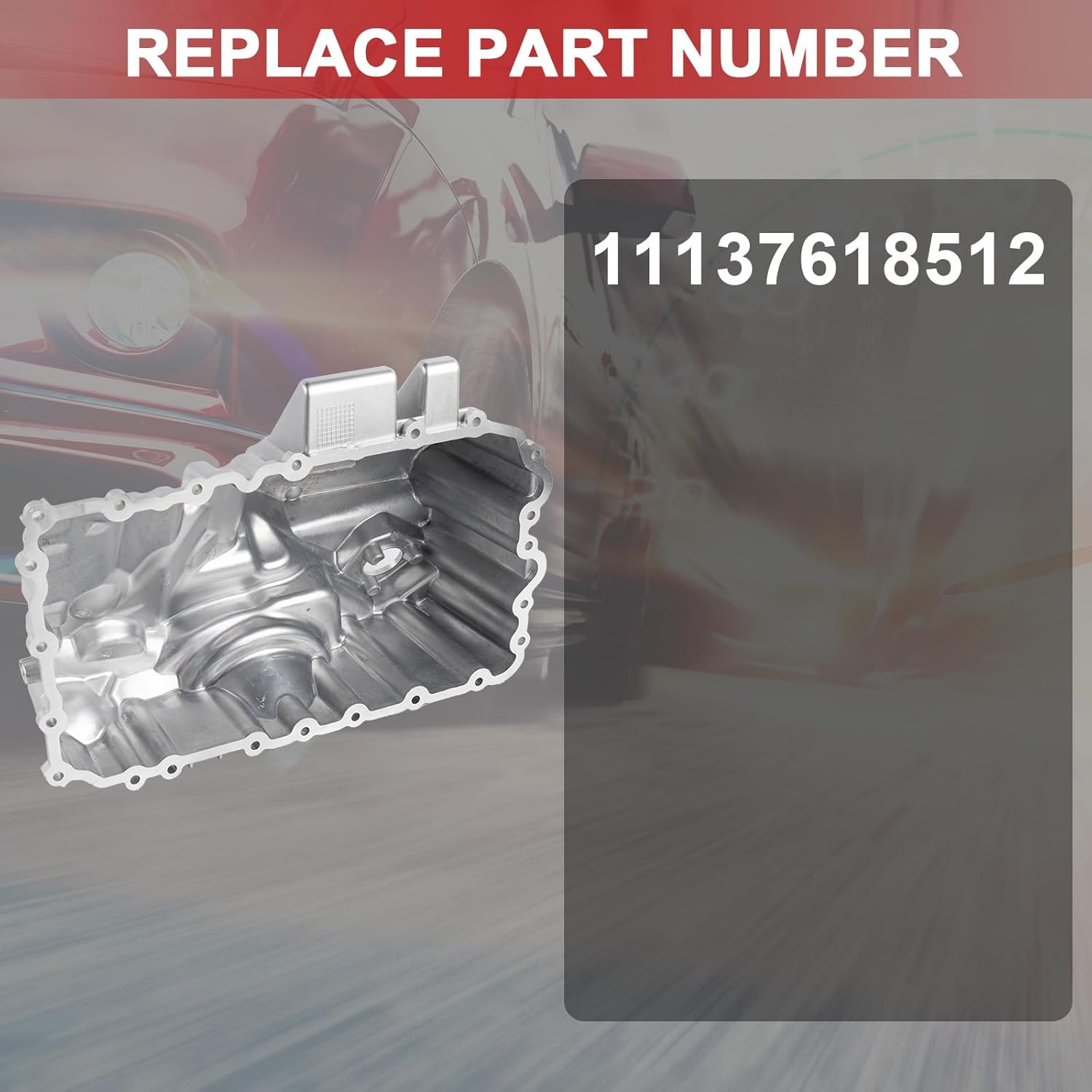 11137618512 Engine Oil Pan, Premium Aluminum with Drain Plug, Compatible with BMW 228i, 320i, 328i, 428i, X1, Z4 F22 F30 F10