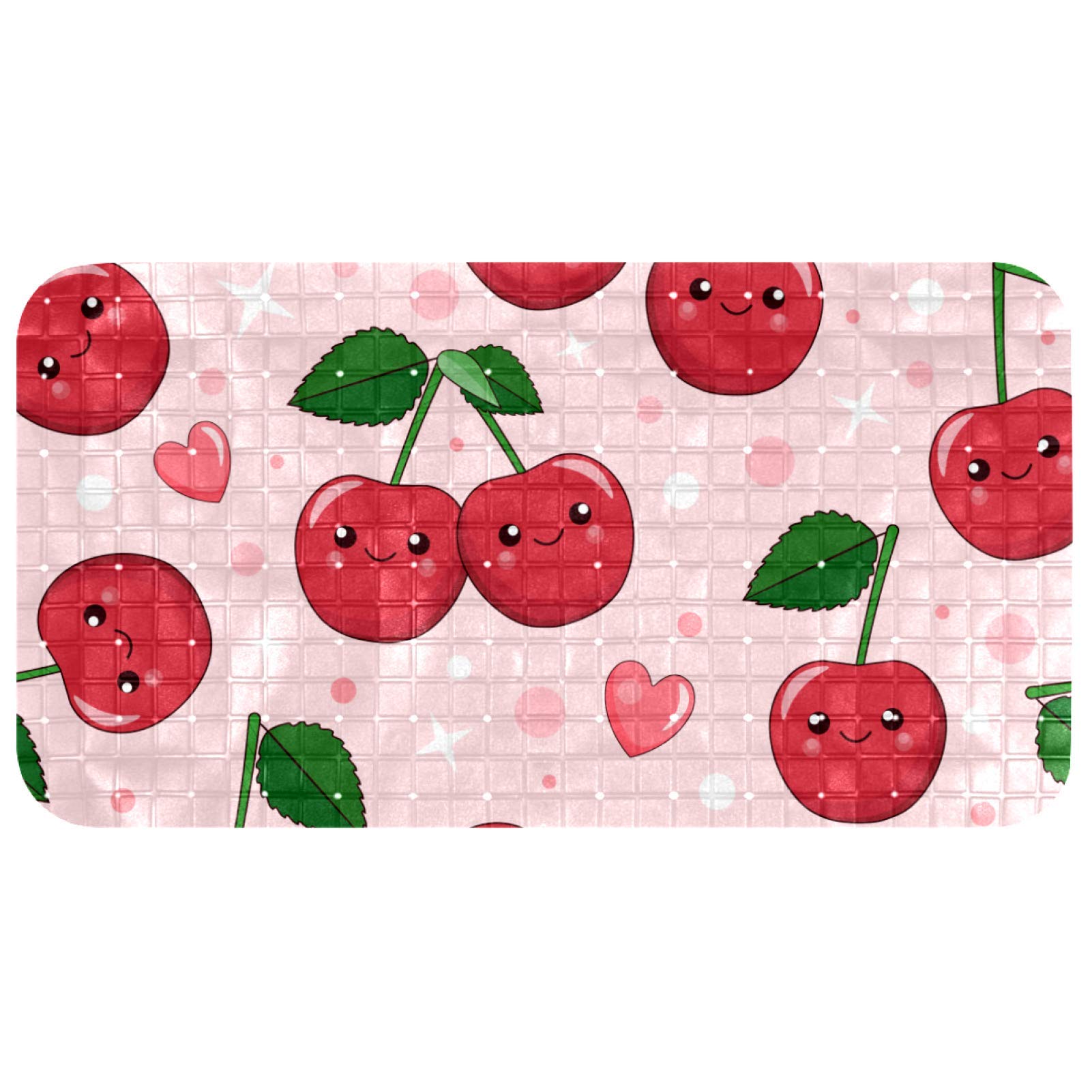 Alfombrilla de ducha para niños pequeños con ventosas fuertes y diseño de cerezo 1