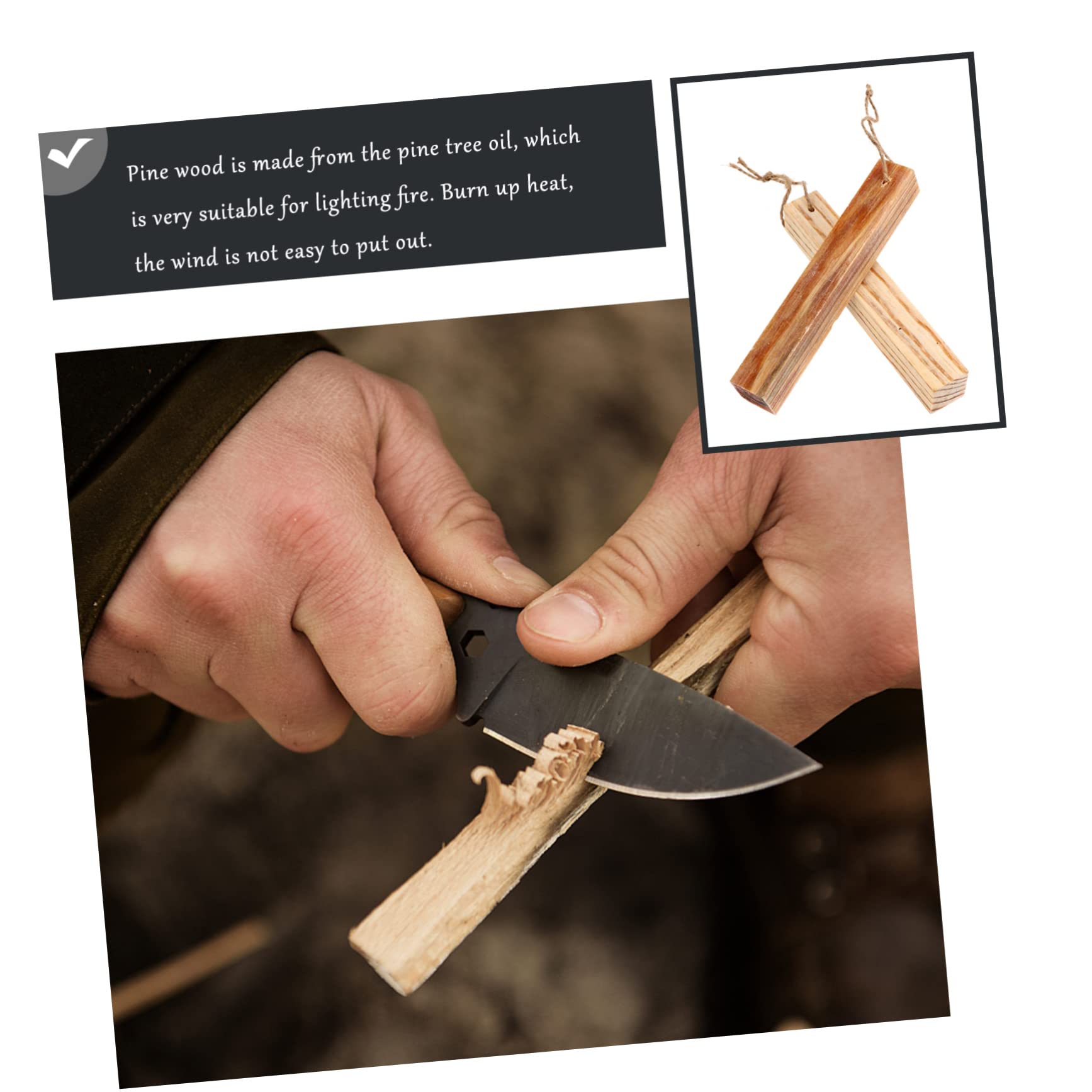 BESPORTBLE 6pièces Outils De Démarrage De Feu pour Camping Et Survie Plein Air Allume-feu Pratique Résistant Aux Intempéries pour Barbecue Et Randonnée