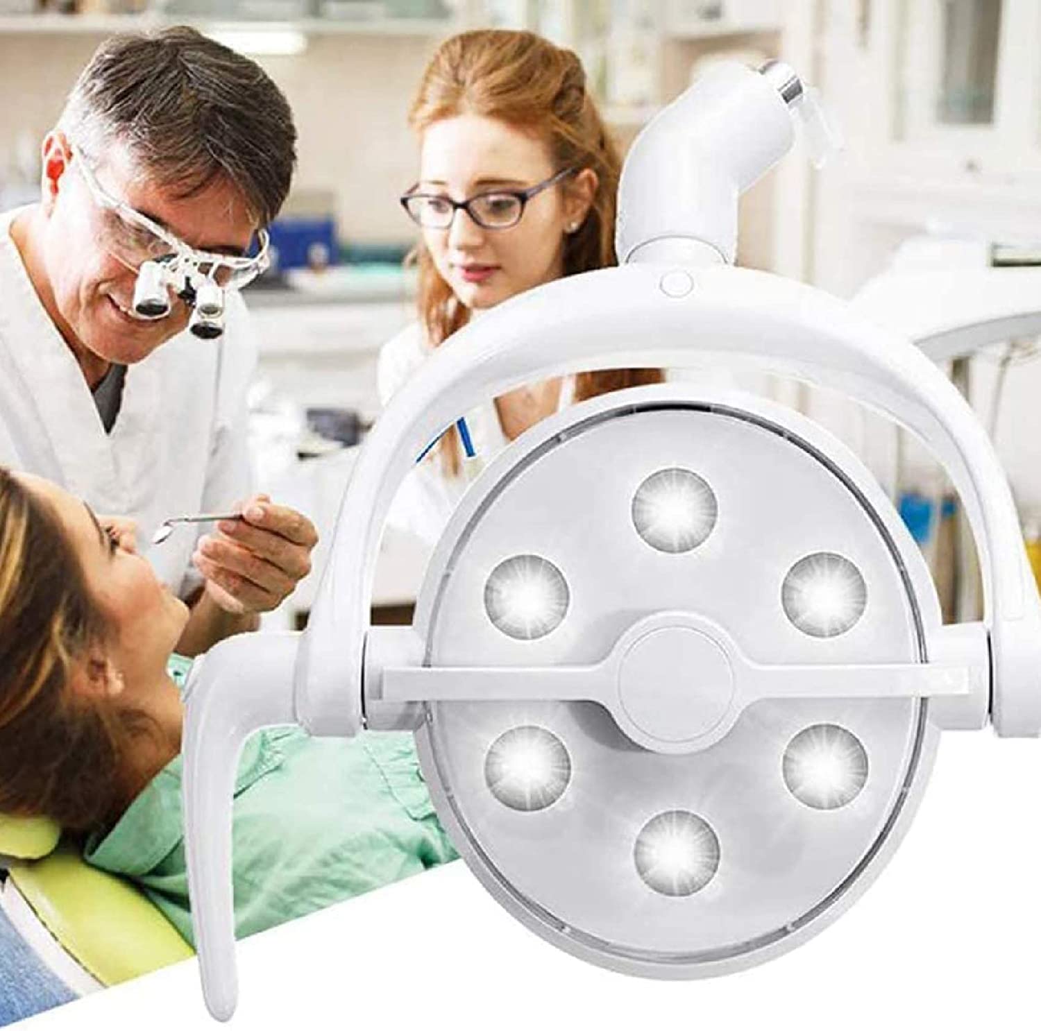 Medizinische Untersuchungsleuchten Zahnärztliche Orale Untersuchungsleuchte, Kaltlicht-Deckensensor-Schattenlose Lampe Mit 6 Hochleistungs-LEDs, for OP-Geräte Auf Behandlungsstühlen (Size : 22mm)