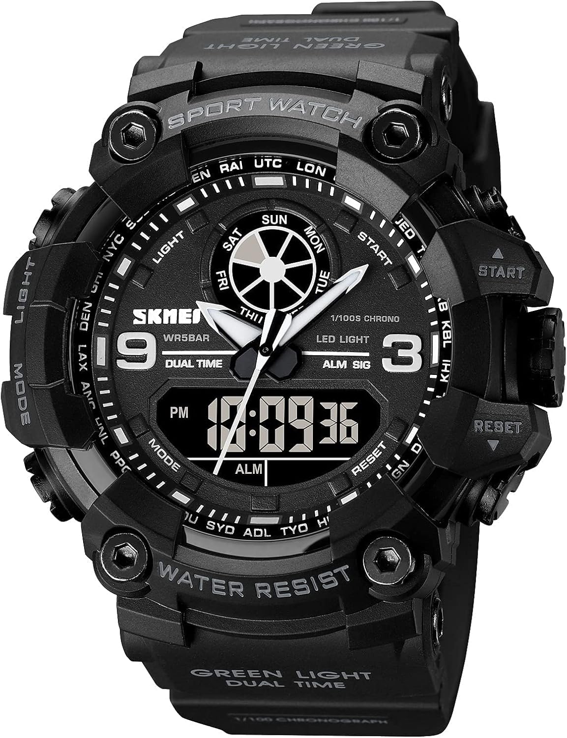 CakCity Reloj deportivo al aire libre, relojes militares, tácticos, impermeable, analógico, digital, multifunción, reloj de pulsera para hombre