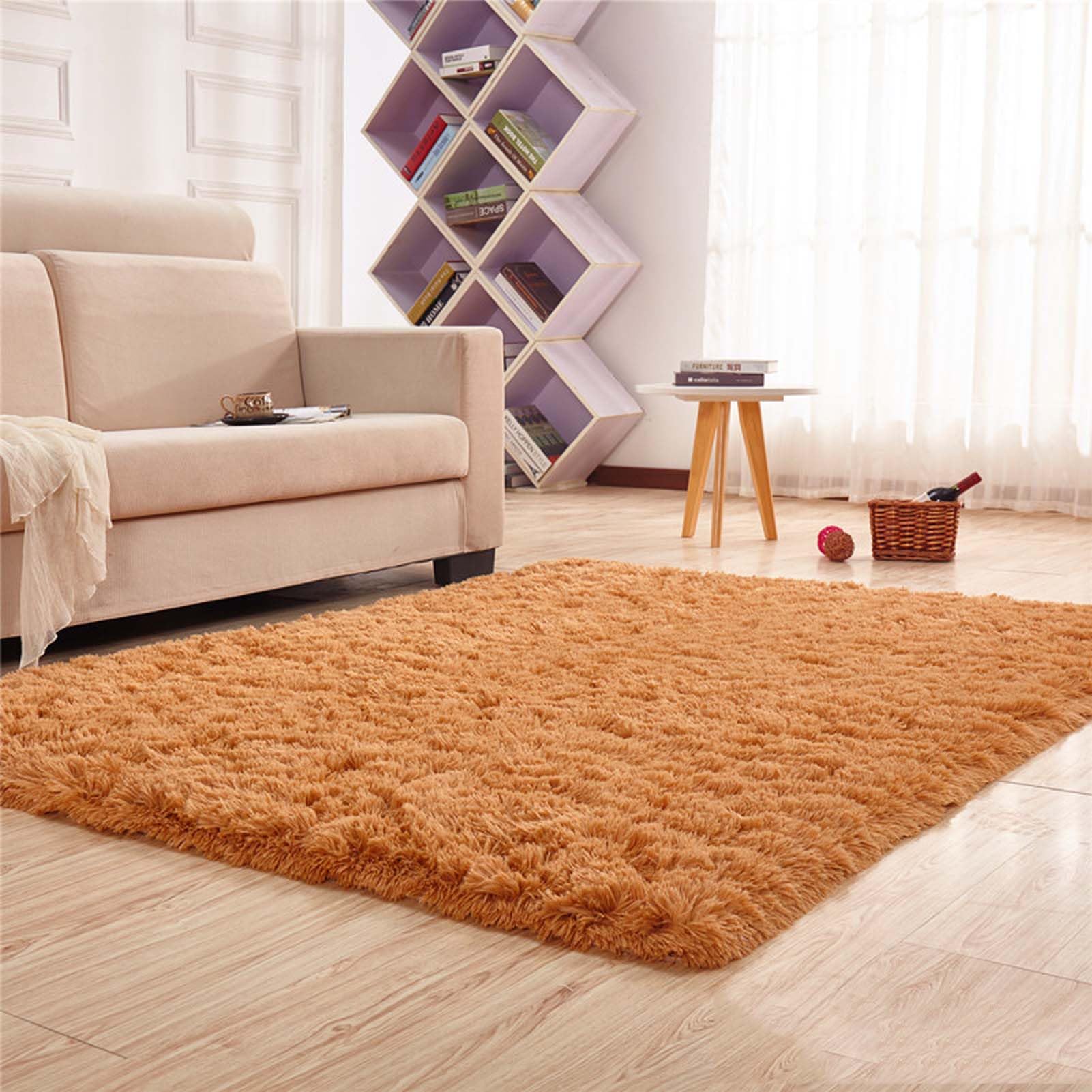 Tapis de salon unicolore lavable grand format moquette pour chambre et tapis salon moderne pelucheux