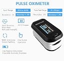 MEDITIVE Fingertip Pulse Oximeter, Dual Color OLED Display Blood Oxygen Monitor with Alarm Feature with Perfusion Index - PI Index and Respiratory Rate (Black Color) gallery image