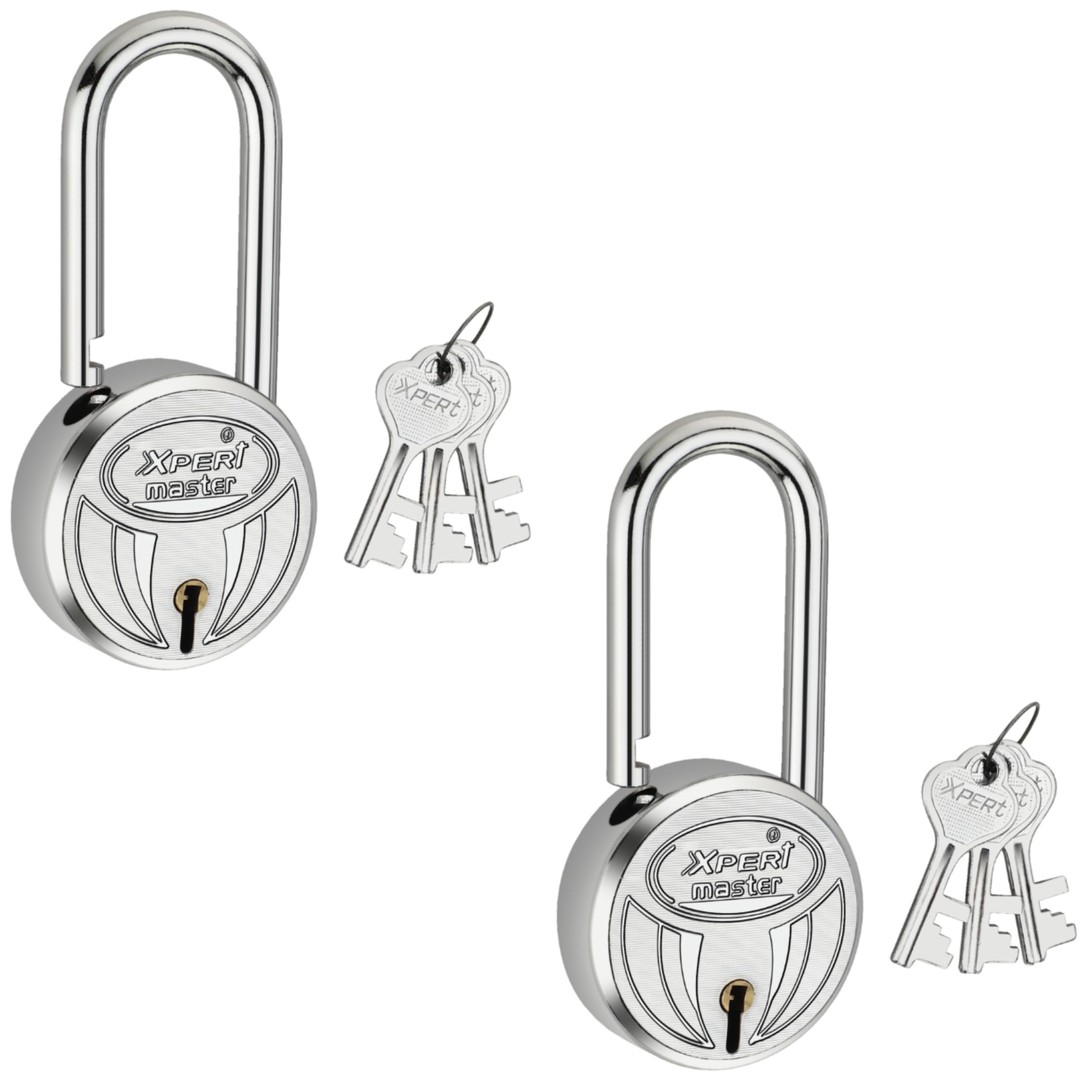 Master Long Shackle 65MM (Big Size) Padlock, Pack of 2. Made of Stainless Steel, Locks for Home, Padlocks for Home Door. Tala Lock and Key.-picture-28