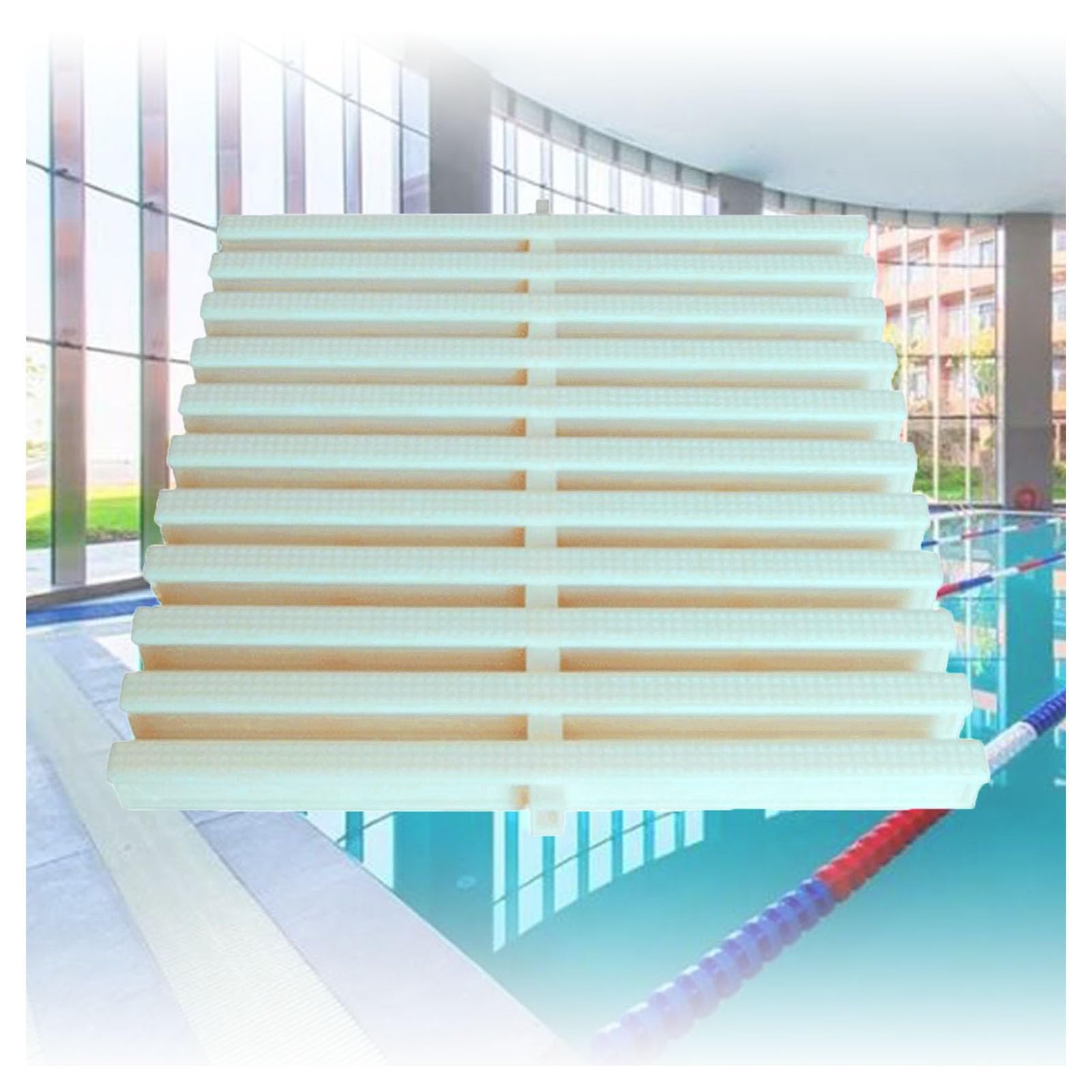 LWJSOCP Swimming Pool Grates,Efficient Pool Overflow Management - 6pcs Splicable ABS Plastic Drainage Grate Cover Mat, 25x100CM Durable Solution for Swimming Pool Drainage System