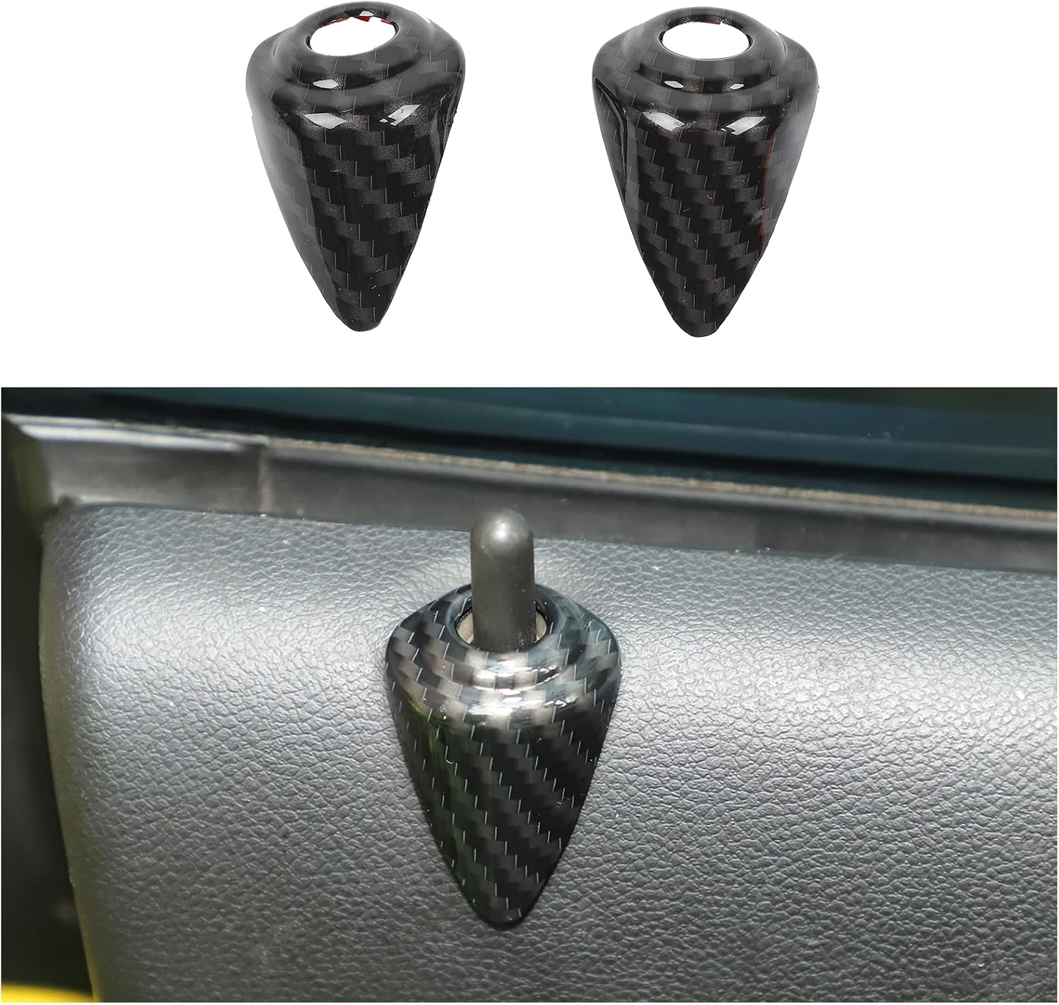 CheroCar Door Lock Rull Pin Cover Trim Interior Accessories for Chevrolet Camaro 2012-2015 (Carbon Fiber)