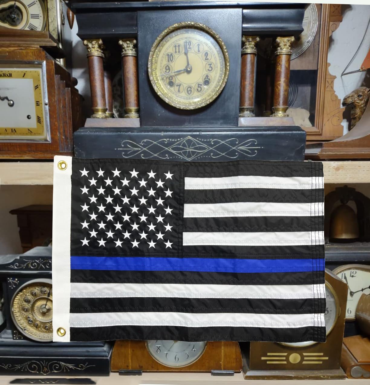 Thin Blue Line USA Flag 12x18 With Brass Grommets – Printed Polyester Boat & Outdoor Flag 9 thumbnail image