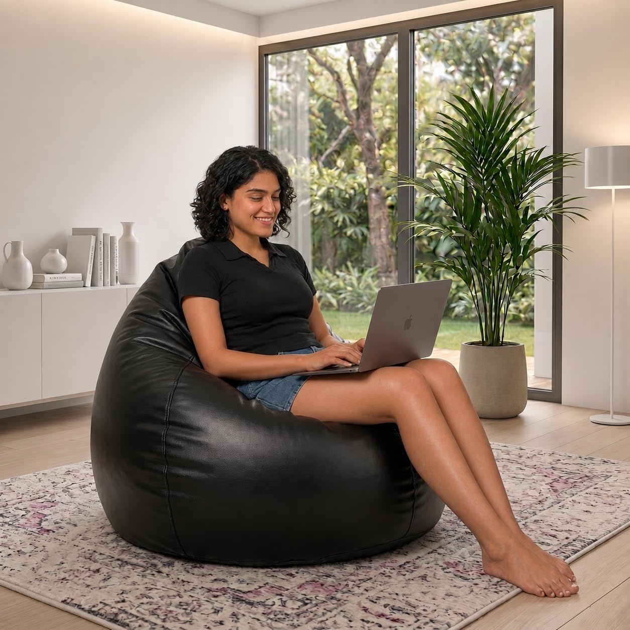 JUPITER XXXL Bean Bag - Black (Without Filling) Cover only-image-39