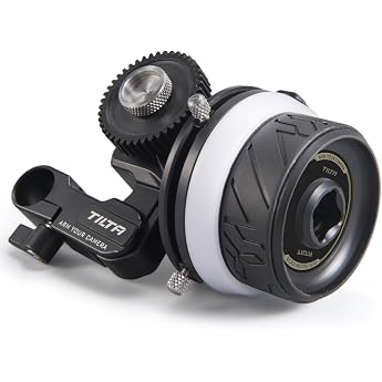 Tilta Follow Focus Mini Follow Focus DSLR Lens Zoom Control Manual Follow Focus for Sony A7 A9 Nikon GH5 BMPCC 4K 6K FF-T06 Pocket Follow Focus with AB Markings Interchangeable Gears Tactile Focus Rod Mount Black