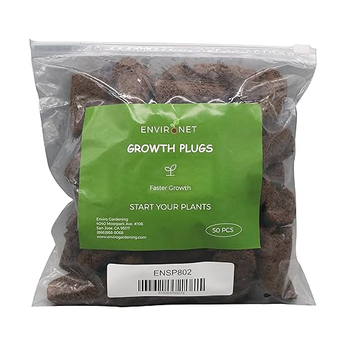 Tapones de inicio de semillas, tapones de crecimiento para inicio de semillas, aplicaciones hidropónicas y de suelo (1 paquete de aproximadamente 50