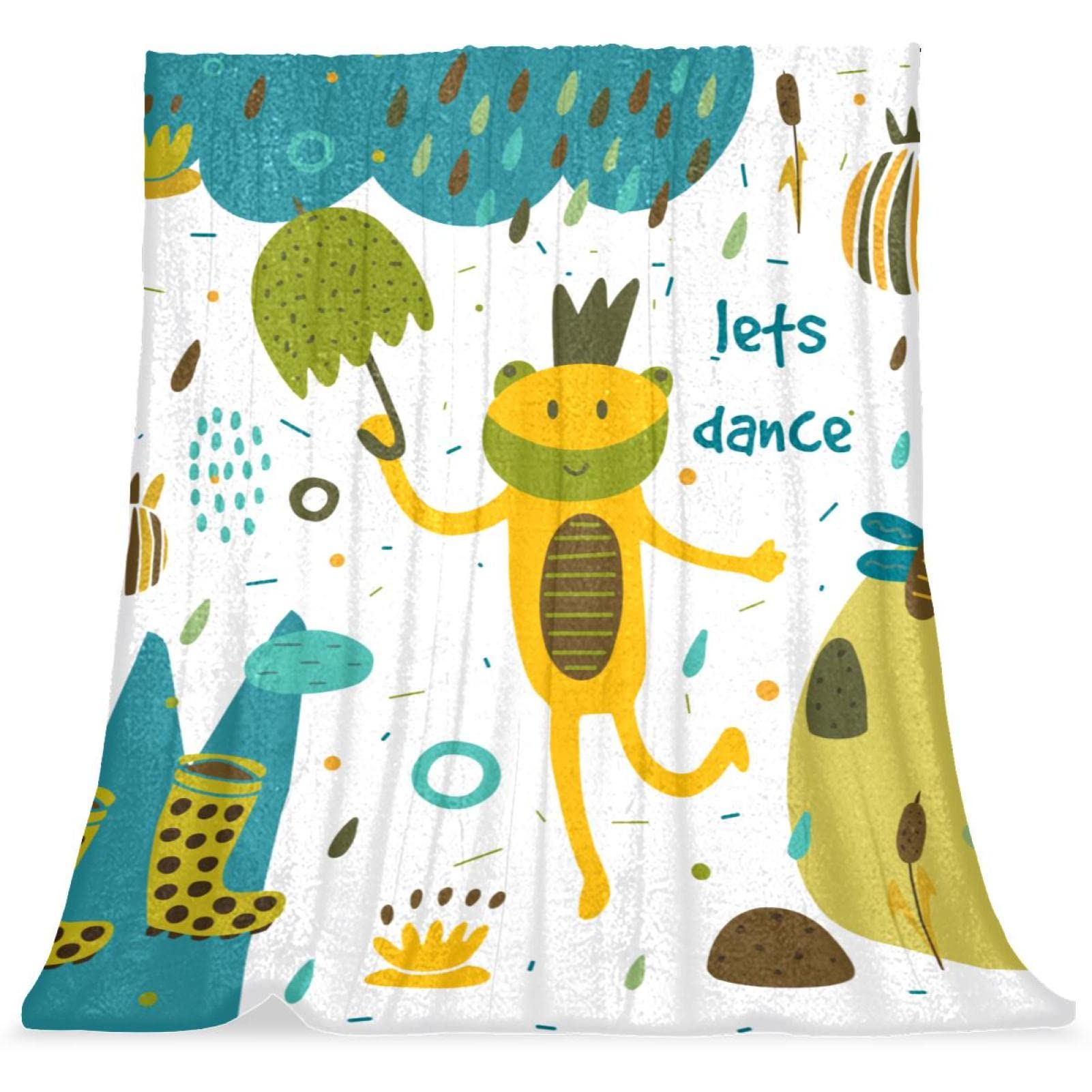 Couvre-lit grenouille et étang de lotus en tissu doux et moelleux pour lit d'enfant