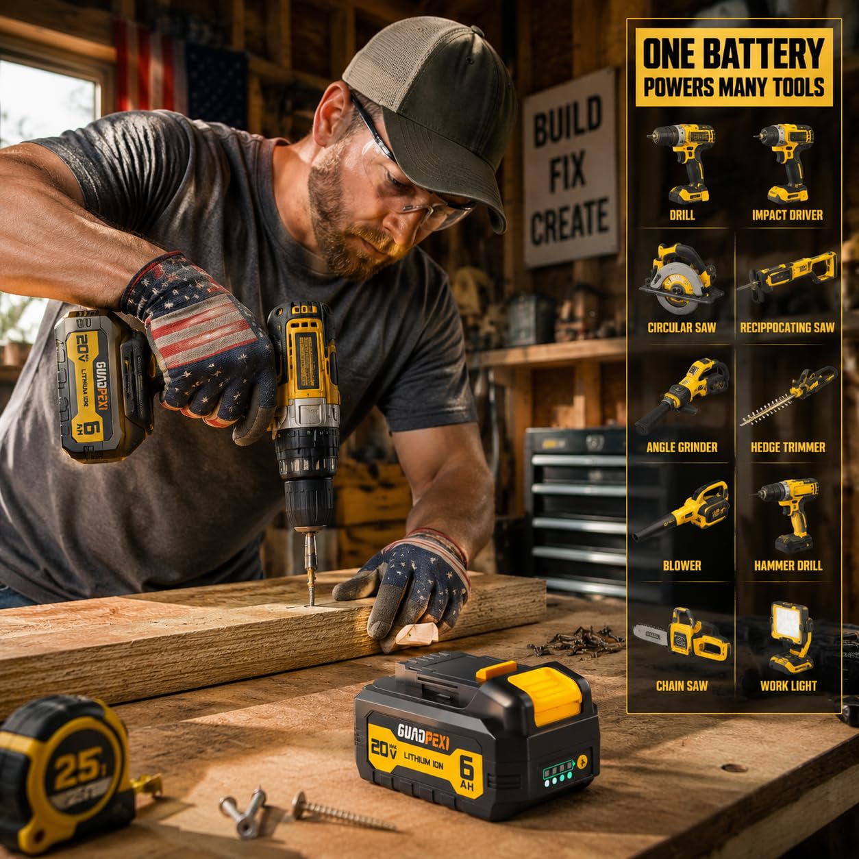 Batería de repuesto para DeWalt DCB207, paquete de 2 baterías de iones de litio de 20 V 6.0 Ah para herramientas DeWalt 20V Max (DCB200/201/203/204/207), alta potencia y larga duración (2)