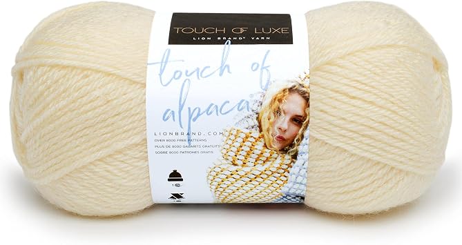 Lion Brand Yarn 1 Skein Touch of Alpaca Yarn, Cream