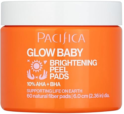 Pacifica Beauty, Glow Baby - Almohadillas exfoliantes para bebés, 10% AHA y BHA, 60 unidades, ilumina y exfolia, para todo tipo de piel, sin