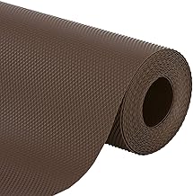 NYALKARAN Anti-Slip Fridge Mat Waterproof Shelf Liner Kitchen Drawer Cabinet Mat Non-Slip Table Mat Moisture-Proof Wardrobe Liner Washable Durable Roll (Brown, 45W x 125L cm (1.25L m))