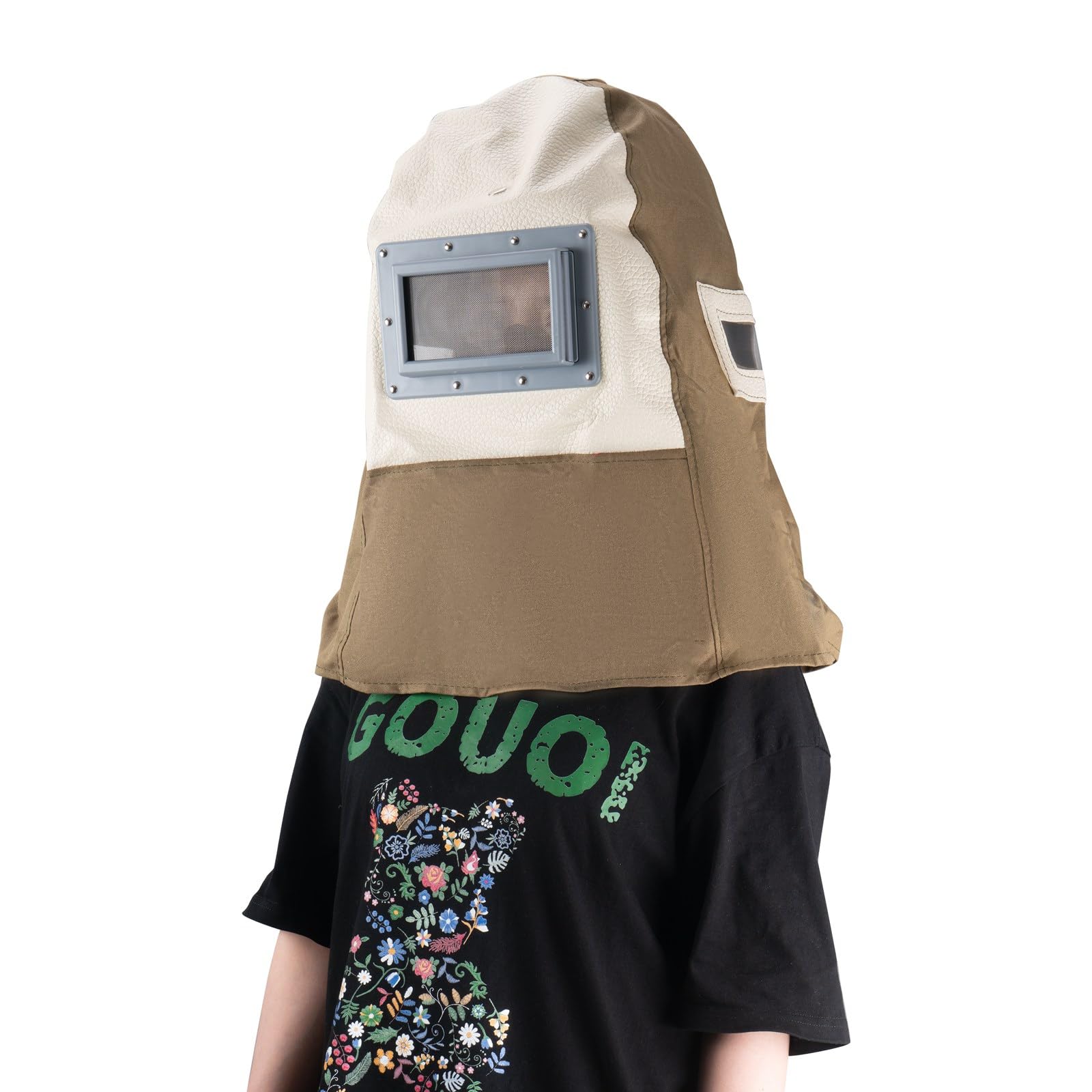 SwitZer Sand Blasting Hood Replacement Blast Helmet with Viewing Window, Abrasive Blast Cabinet Protective Hood for Sandblasting, Dust Protection, Green & White
