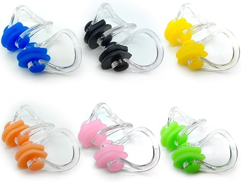 Zooshine Swimming Nose Clips,12 Packs Silicone Swim Nose Plugs for Adults and Kids Age 7+, Soft Comfort Swim Training Gear