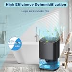 MADETEC Déshumidificateur, petits déshumidifiants pour maison 350pi2, 35 OZ Réservoir d'eau avec arrêt automatique, Ultra Tranquille, sauveuse d'énergie, Mini Déshumidifère pour Sous-sol Chambre Salle de bain Closet Garage RV(Noir)