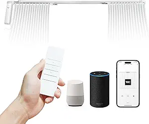 Osprey.Life Smart Motorized Curtain Track, 71-130in, Adjustable Electric Rail with Remote & App Control
