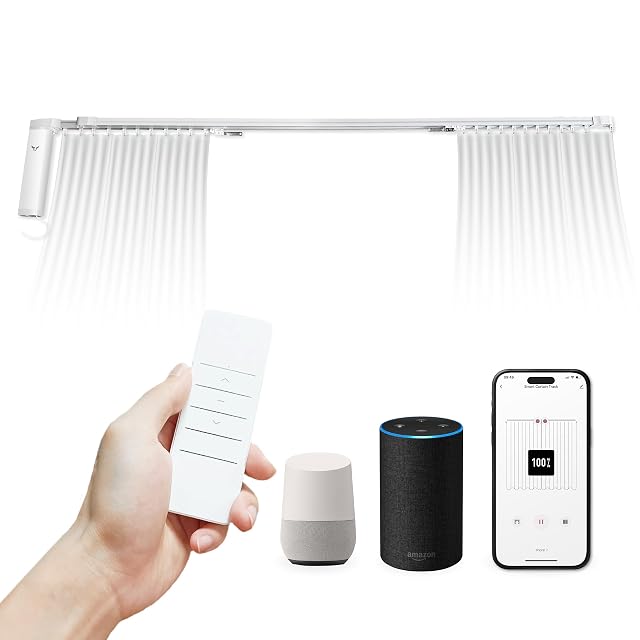 Osprey Life Smart Motorized Curtain Track 71-130in No-Cut Adjustable Electric Rail 33dB Quiet Motor Remote App Control Alexa
