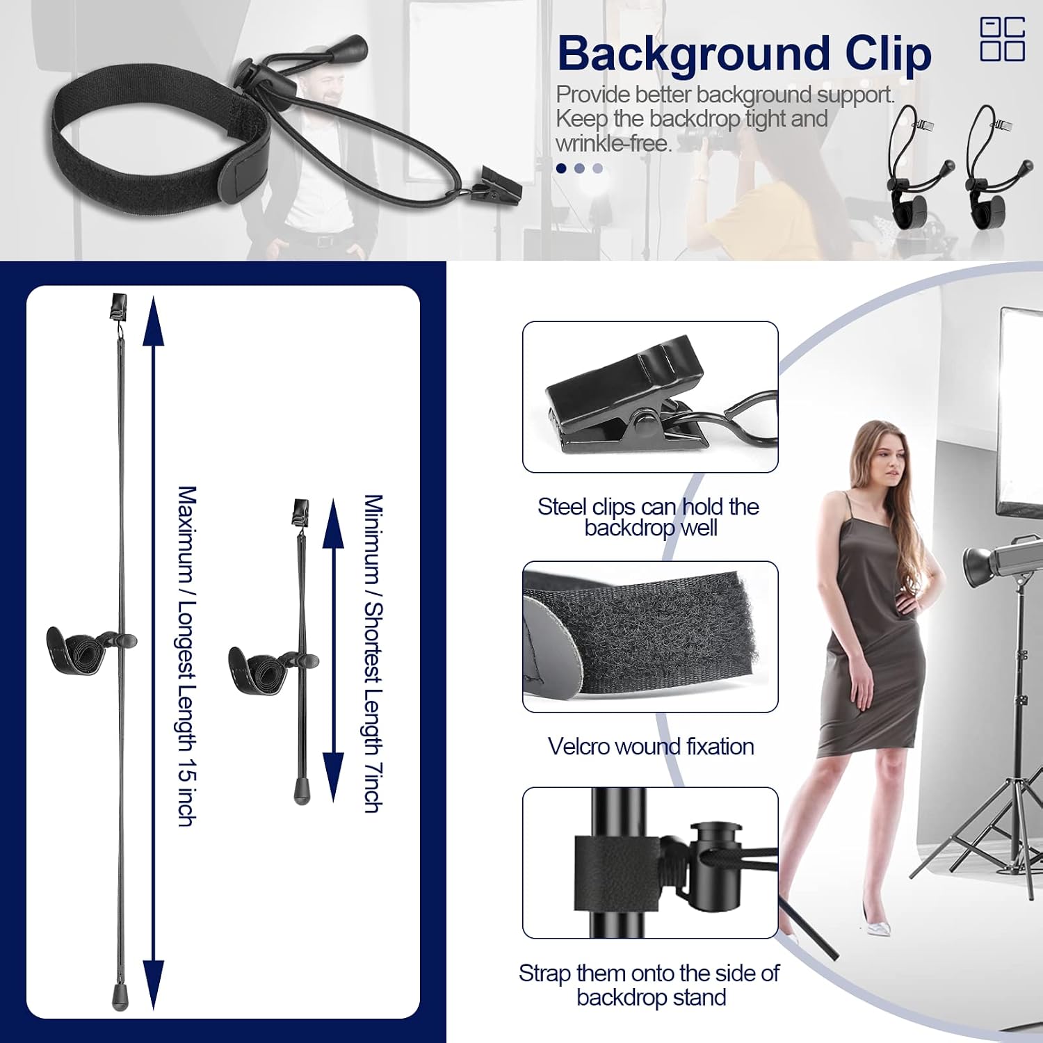 Emart Photo Backdrop Stand, 6.6Ft Adjustable Photography Background Stand, Back Drop Frame Stand Holder Support System Kit with Carry Bag for Photo Video Studio, Parties, Weddings, Photoshoot